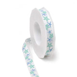Homeford Starfish Coastal Grosgrain Ribbon, White, 5/8-Inch, 20-Yard
