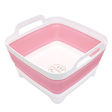 2.4 Gal(9L) Collapsible Dish Basin with Drain Plug, Space Saving Outdoor Multiuse Foldable Sink Tub, Dishpan, Kitchen Storage Tr