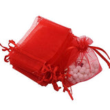 brown leaf 5X6 inches Red Organza Potli Bags Pouch Jewelry Pouch Best for Wedding Party Supply Return Gifting Bags (10)
