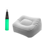 Fashionmyday Fashion My Day Folding Inflatable Footrest Pad With Inflator Pillow For Plane Cars Parts Gray Travel Pillows
