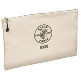 Klein Tools 5336 Zipper Bag, Canvas Contractors Portfolio is Tough No. 10 Canvas to Resist Tears, Great for Carrying Contracts