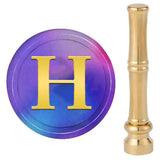 CRASPIRE 15mm Letter H Wax Stamp Seal Stamps Mini Wax Sealing Gold Metal Brass Retro Vintage Alphabet Initial with Bamboo Stick