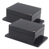 Zulkit Junction Box ABS Plastic Dustproof Waterproof IP65 Universal Electrical Boxes Project Enclosure with Fixed Ear Black 4.5