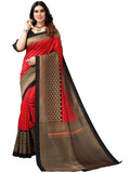Satrani Women'S Poly Silk | Poly Silk Saree Combo Pack Of 2 With Unstitched Blouse Piece (2535S935N_1694S128N_Red | Orange)