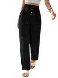 Toplot Women Casual Slanted Pocket Elastic Waist Tapered Pants (Pleated-Pant-5194-Black-32),Black,32,B0D9JFDMPK