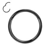 FANSING 20g 8mm Septum Nose Rings Hoop G23 Titanium Nose Ring 20 Gauge Nose Hoop Black Helix Daith Tragus Earrings Septum Clicke