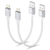 Aioneus Short iPhone Charger Cord 1ft 2Pack, Apple Certified USB A to Lightning Cable 1 Foot Nylon Braided Short iPhone Cable Fa