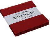 Bella Solids Country Red Moda Charm Pack by Moda Fabrics; 425 Quilt Squares