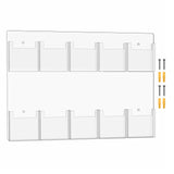 Marketing Holders Hanging Brochure Holder for 4 Trifolds and Pamphlets Clear Acrylic 10 Pocket Organizer with Hardware for Trav