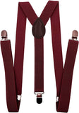 Accery Adjustable Elastic Y Back Style Suspenders For Men And Women (Maroon)