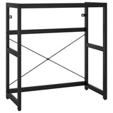 vidaXL Black Iron Bathroom Console - Durable Washbasin Frame | Stand Furniture for Modern Restroom | Powder-Coated for Weather Resistance | Towel Storage, Easy Clean | 31.1x15x32.7