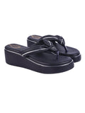 Shoetopia Black Wedges Sandal For Women & Girls Criss-Cross Strap Design Stylish Comfortable Durable Heels Perfect For Casual & Party Eu40,Black,7,B0FF3B5DWB