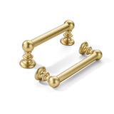 khtumeware 10 Pack 3 inch(76mm) Hole Center Brushed Gold Cabinet Pulls Solid Heavy-Duty Matte Gold Kitchen Cabinet Hardware for