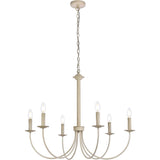 Living District Brielle 6-Light Mid-Century Metal Pendant In Weathered Dove