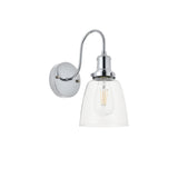 Living District Felicity 1-Light Metal Wall Sconce In Chrome And Clear