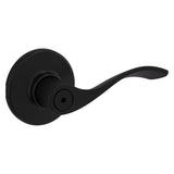 Kwikset Balboa Interior Privacy Door Handle with Lock, Door Lever For Bathroom and Bedroom, Matte Black Reversible Keyless Turn