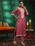 Libas Women'S Silk Blend Kurta Sets (49125_Pink_Xl)