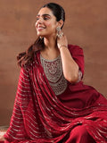 Libas Women'S Silk Blend Kurta Set (Gs1014 Red Xl