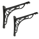 2 Pack Shelf Bracket, Heavy Duty and Hardware Included, Black Finish 9.5 X 7.5 Inch