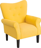 MELLCOM Mid Century Wingback Arm Chair,Modern Upholstered Fabric High Back Accent Chair with Wood Legs,Upholstered Single Sofa C