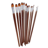 HEAVENGLOW 13 Pieces Artists Paint Brushes Set Wooden Handle Nylon Hair FilbertCrafts|Art Supplies|Painting Supplies|Artists Bru