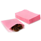 Amsthow Flat Paper Treat Bag Pink Cookie Paper Bags 5.12 x 6.3-inch Greaseproof Bakery Glassine Wax Wrap for Candies Cookies Cho