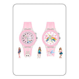 Spiky Analog Watch For Kids Combo (Pink) | 3D Cartoon | 7 Multicolor Led Luminous Disco Lights With Silicone Strap | Stylish Bir