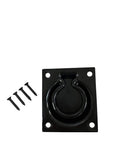 QCAA Heavy Duty Steel Flush Ring Pull, Matte Black, 1 Pack