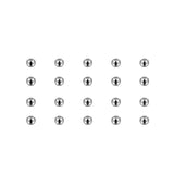 HARFINGTON 40pcs Beads 2mm Stainless Steel 1mm Hole Dia Bead for DIY Crafts, Silver Tone