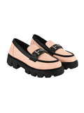 Shoetopia Front Buckle Detailed Peach Loafers For Women & Girls /Uk7-Eu40,Peach,7,B0CGNCTH7Z