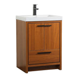 Elegant Decor Wyatt 24 Aluminum Alloy and MDF Single Bathroom Vanity in Teak