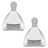 NACENA Mini Dustpan and Brush Set, 2 Pack, White & Gray