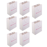 MERISHOPP 8pcs Large The Bridesmaid Wedding Party Paper Gift Favour Bag Handle White