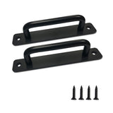 10 Pack 7 Inch Black Cabinet Handles, Modern Drawer Pulls, Aluminium Alloy Cabinet Pulls with Backplate, Vintage Barn Door Kitch