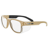 MAGID Y50 Series Performance Anti-Fog Polycarbonate Safety Glasses with Side Shields, 24 Pairs, Clear Lens | Coyote Tan, Y50TNAF