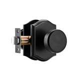 STARPY Interior Pismo Doorknobs for Bath & Bedroom, Black Door Knobs with Camelot Trim, Heavy Duty Door Knob with Lock