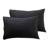 Nestl Microfiber King Pillowcase, 2 - 1800 Thread Count, Soft, Wrinkle Free, Fade Resistant, Envelope Closure, Set of 2, Black,