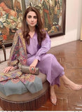 Anni Designer Women'S Rayon Viscose Solid Straight Kurta With Pant & Dupatta (Mawra Purple_Xl_Purple_X-Large),Purple,XL,Rayon Viscose,Regular,