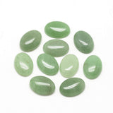Fashewelry 50Pcs Natural Oval Green Aventurine Flat back Gemstone Cabochons 14x10mm Healing Chakra Crystal Stone Bead Cab Covers