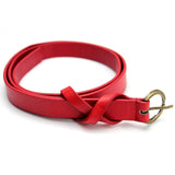 Romp Fashion WomenS Red P.U Leather Braided Buckle Belt For Casual And Partyware