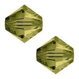 200pcs Adabele Austrian 3mm (0.12 inch) Small Faceted Loose Bicone Crystal Beads Khaki Green Compatible with Swarovski Crystals