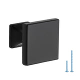 JOY DECOR 20 Pack Black Square Cabinet Knob Kitchen Knobs Single Hole Knobs for Cabinets and Drawers Black Door Knobs