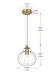 Living District Destry 1 Light Black Pendant With Clear Glass