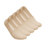 Unisex Cloud Cotton No Show Sock 5 Pack Invisible Non Silp Socks | Mens, Womens, Beige, Medium