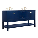 Elegant Decor Metropolis 60 Solid Wood And Metal Single Bathroom Vanity In Blue