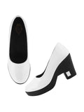 Shoetopia Solid White Pumps For Girls-Eu37,Bronze,4,B0D5HGGB6H
