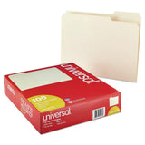 Universal UNV12113EE 1/3Cut Assorted Top Tab File Folders Letter Size, Manila (100/Box)