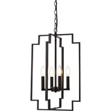 Living District Indoor Modern Home Decorative Bright Ceiling Rosenfeld 4 Lights Pendant In Black