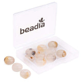 BEADIA Natural White Agate Rondelle Stone with Large Hole (5.5mm) Loose Semi Gemstone Beads for Jewelry Making 14mmx7.5mm 12pcs