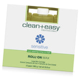 Clean + Easy Large Sensitive Roll On Wax Refill - Large Wax Refill for Cartridges, Quick & Easy Hair Removal, 12 Pack